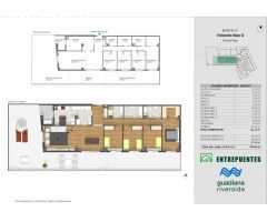 Residencial Entrepuentes en el parque del Guadiana