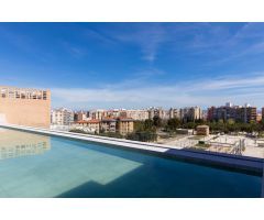 Espectacular ático (2 dormitorios) con terraza, garaje y piscina. Obra Nueva en Parque Pignatelli