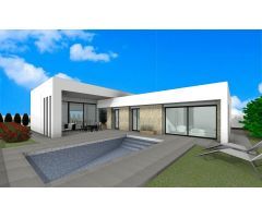 VILLA DE OBRA NUEVA DE 3 DORMITORIOS EN UNA PLANTA CON PISCINA PRIVADA EN ZONA DE PINOSO